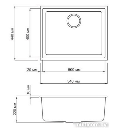 Кухонная мойка Omoikiri Bosen 54-U-SA (4993163)