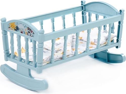 Кроватка для кукол Полесье Кроватка-качалка №4 24033 (дымчато-голубой)
