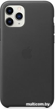 Чехол Apple Leather Case для iPhone 11 Pro (черный)