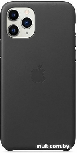 Чехол Apple Leather Case для iPhone 11 Pro (черный)