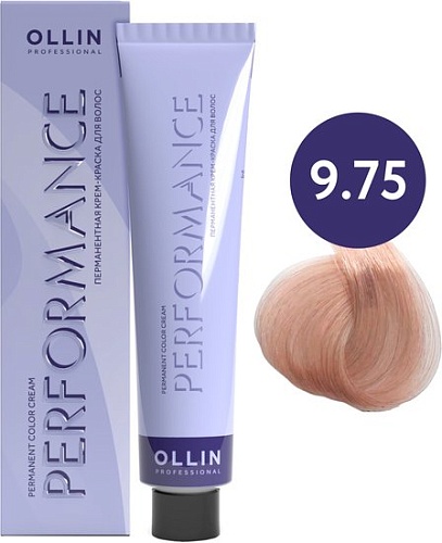 Крем-краска Ollin Professional Performance Permanent Color Cream 9/75 блондин коричнево-махаг.