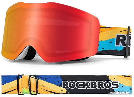 Горнолыжная маска (очки) RockBros SP160 (разноцветный/оранжевый)