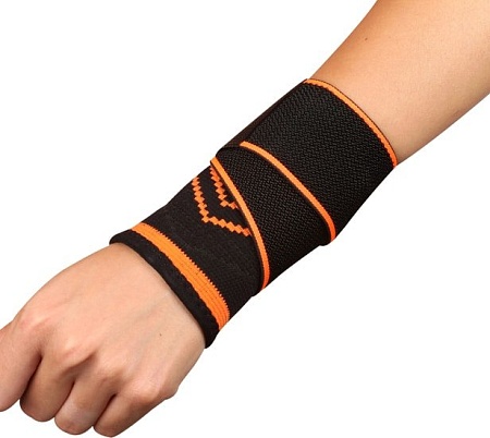 Суппорт запястья Indigo IN214 (черный/оражневый, XL)