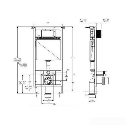 Инсталляция для унитаза Azario AZ-8010-1000