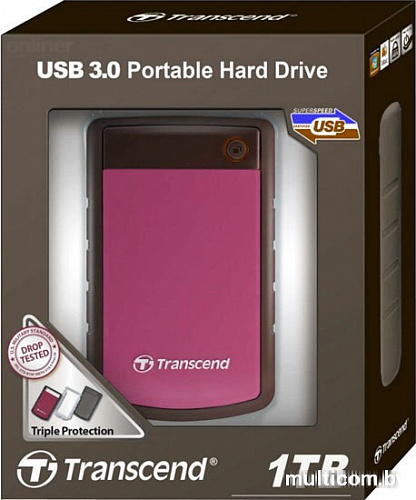 Внешний жесткий диск Transcend StoreJet 25H3P 1TB (TS1TSJ25H3P)