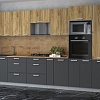 Готовая кухня Интерлиния Мила Лайт 3.4 ВТ (дуб золотой/антрацит/дуб бунратти)