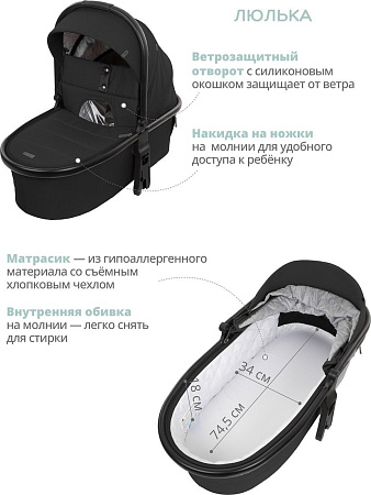 Универсальная коляска Indigo Desire (2 в 1, черный)