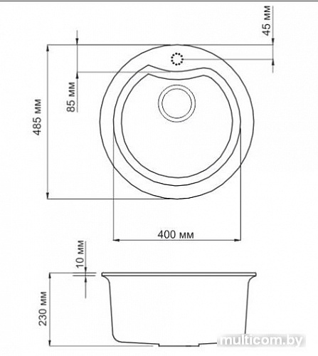 Кухонная мойка Omoikiri Yasugata 48R-BE (4993131)