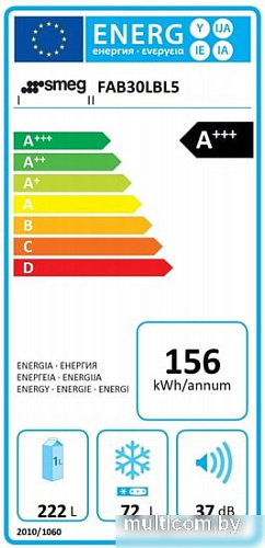 Холодильник Smeg FAB30LBL5