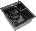 Кухонная мойка Basic CL DS Decor 45x50 (черный, коландер, дозатор)