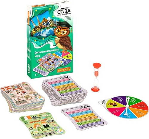 Развивающая игра Bondibon Умная сова. Достопримечательности мира ВВ4905