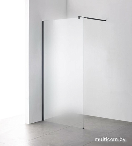 Душевая стенка Saniteco Walk-In SN-W8MB100 (100x200, матовое стекло, черный профиль)