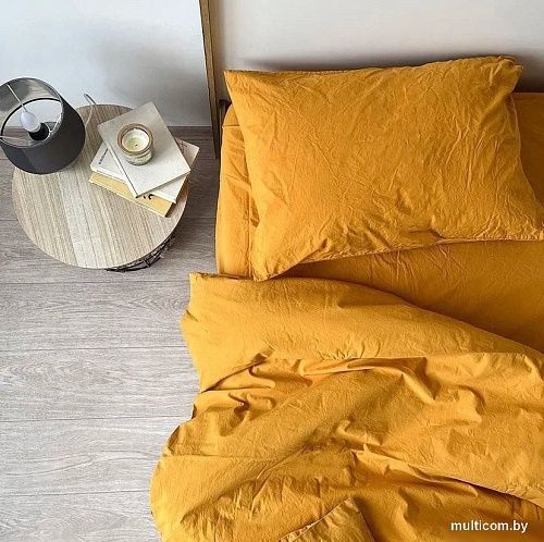 Постельное белье Блакiт Дуэт 4845 15-0953 (золотисто-желтый/простынь на резинке)