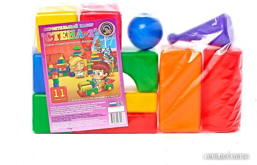 Кубики Строим вместе счастливое детство Строительный набор Стена-2 5243