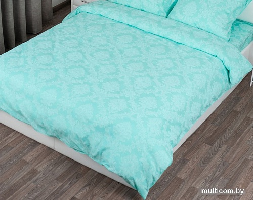Постельное белье Миланика Бирюза 175x217 (поплин-жаккард)