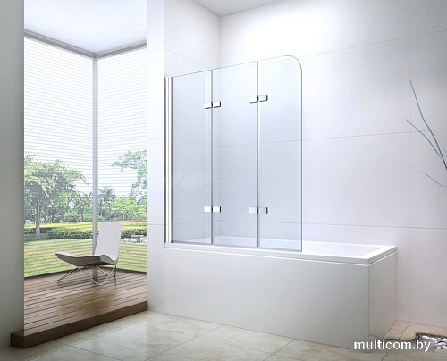 Стеклянная шторка для ванны Berges Wasserhaus City 2.0 062014 100х140