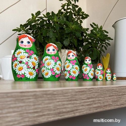 Развивающая игра Брестская Матрешка В летнем сарафане с ромашками (набор 7 шт)
