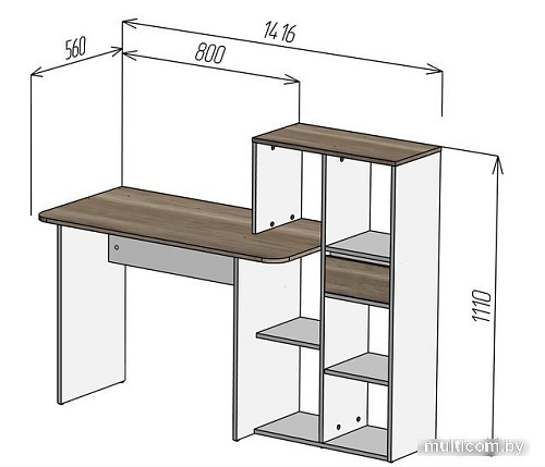 Стол ЭлиГард Dakota 2Р (дуб каньон)
