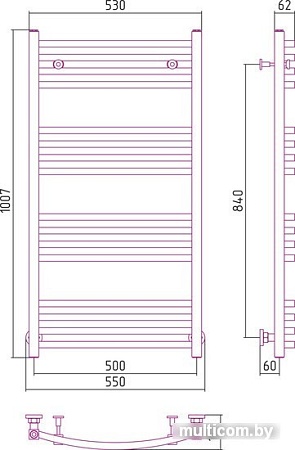 Полотенцесушитель Сунержа Аркус 1000x500 00-0251-1050