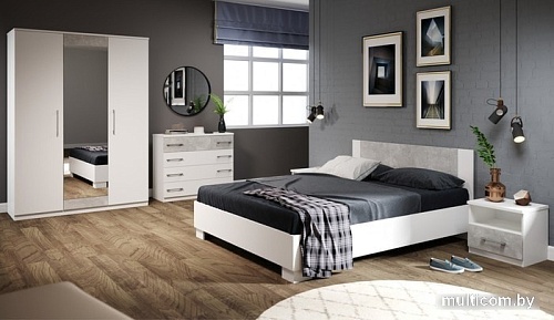 Кровать Imperial Аврора 160x200 (белый/ателье светлый)