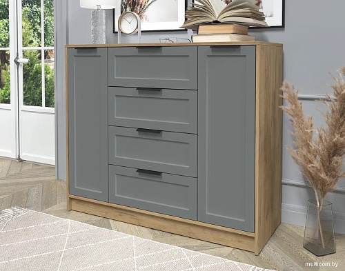 Тумба Интерлиния Концепт Тренд КТ-Т120 (дуб золотой/серый)