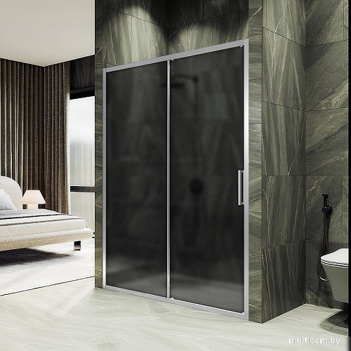 Душевая дверь MaybahGlass 195x150 MGD-1289-5 (графит матовый стекло/хром матовый)
