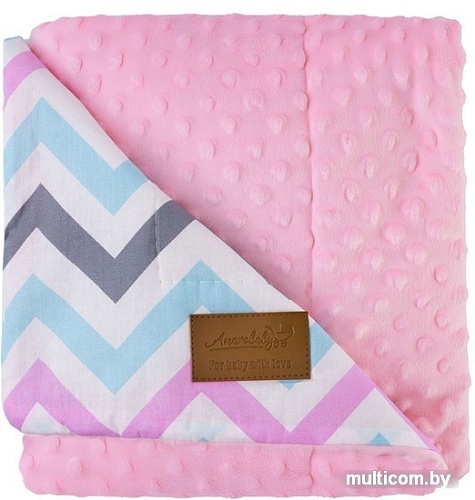 Плед Amarobaby Растем вместе. Зигзаг 85x95 (розовый/голубой)