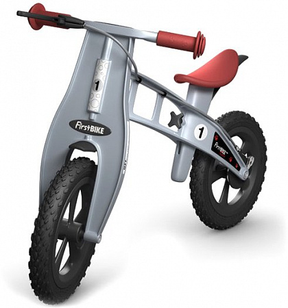 Беговел FirstBIKE Cross с тормозом (серебристый)