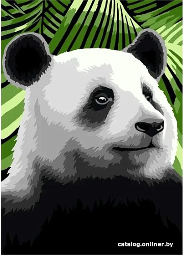 Картина по номерам Wizardi Панда MINI137