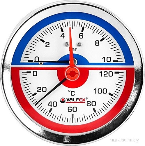 Труба Valfex Термоманометр сантехнический 80мм 1/2" 4 бар 120°С VF.TMZ.80.012.04