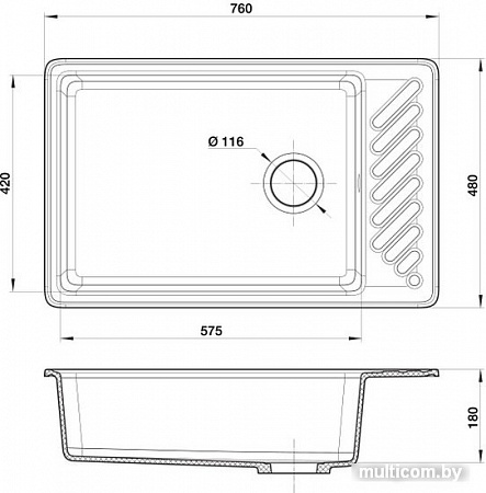 Кухонная мойка GranFest QUARZ GF-ZL51 (черный)