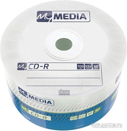 CD-R диск MyMedia 700Mb MyMedia 52x в пленке 50 шт. 69201