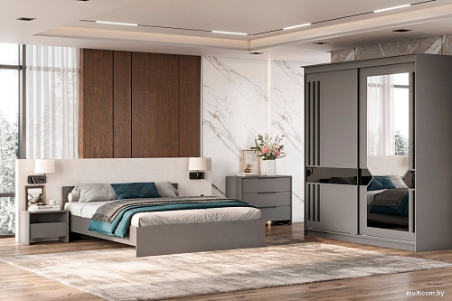 Комод Mio Tesoro Камелия 1К 3 ящика (графит серый)