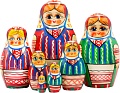 Развивающая игра Брестская Матрешка В белорусском традиционном платье с орнаментом (набор 7 шт)