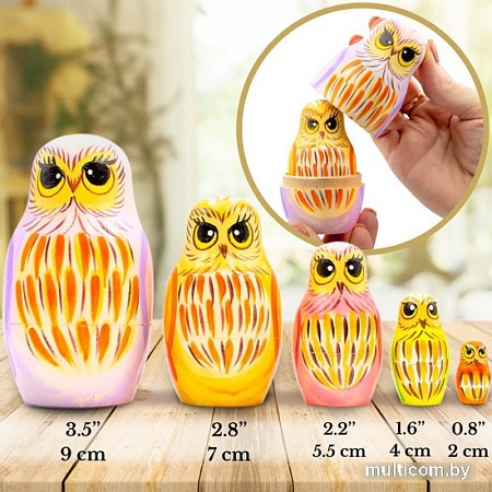 Развивающая игра Брестская Матрешка Совушки (набор 5 шт)