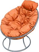 Кресло M-Group Папасан мини 12060307 (серый/оранжевая подушка)