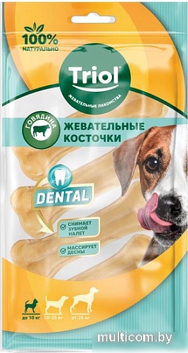 Лакомство для собак Triol Косточки жевательные Dental 7.5 см (80-100 г)