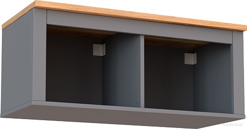 Полка Mio Tesoro Сага навесная 2 секции (серый/ясень)