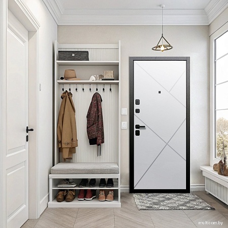 Металлическая дверь Guard 7см Серебро/белый матовый (86x205, левая)