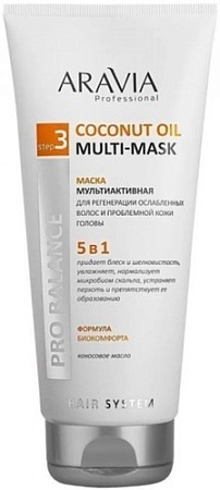 Маска Aravia Professional Мультиактивная 5в1 для регенерации ослабленных волос 200 мл