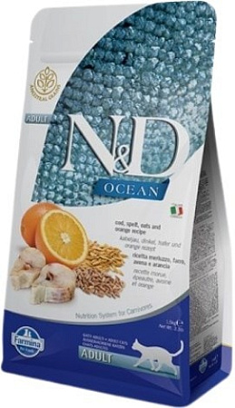 Сухой корм для кошек Farmina N&D LG Ocean Cat Codfish & Orange 1.5 кг