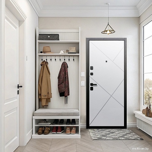 Металлическая дверь Guard 7см Серебро/белый матовый (86x205, левая)