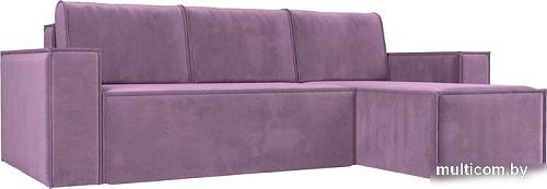Угловой диван Mebelico Куба угловой 108656 (правый, БНП, микровельвет, сиреневый)