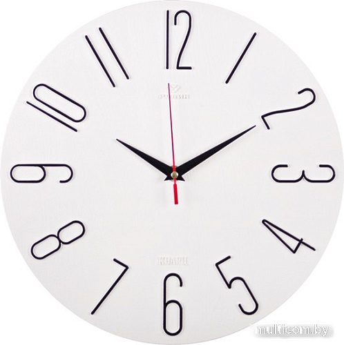 Настенные часы Рубин Классика 3010-001 (белый/черный)