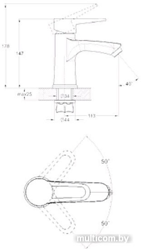 Смеситель G.Lauf NUD1-A045 (хром)