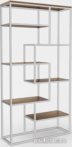 Стеллаж Hype Mebel Зиг-Заг-2 100x170 (белый/дуб галифакс олово)