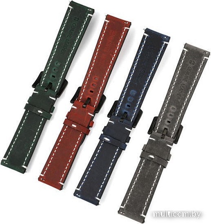 Ремешок Rumi кожаный Leather GT3 22 мм (океанский синий)