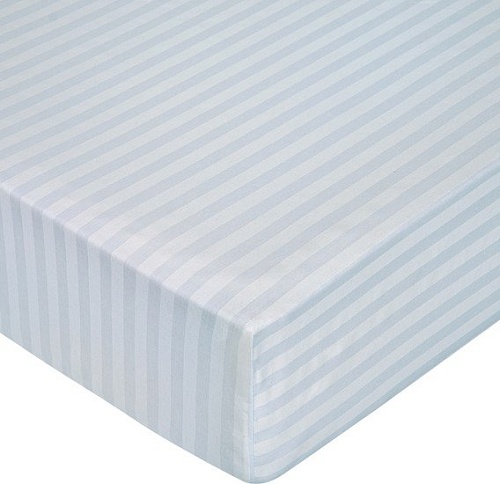 Постельное белье Миланика Светло-серая на резинке 140x200 (поплин-страйп)