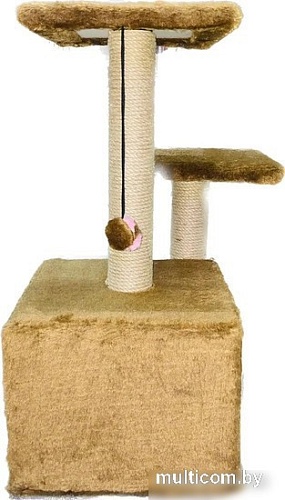 Домик ZooExpress Куб 2 полки 2 входа 81163 (мех/джут)