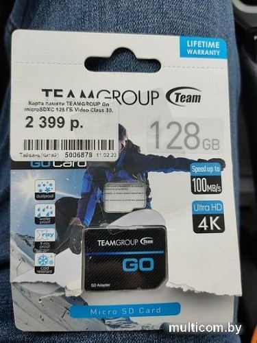 Карта памяти Team Group Go MicroSDXC 128GB TGUSDX128GU303 + адаптер